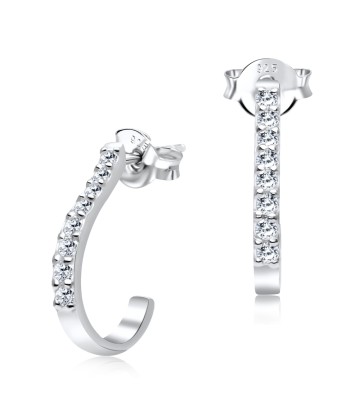 Designed Half Raindrops Silver Ear Stud STS-3213